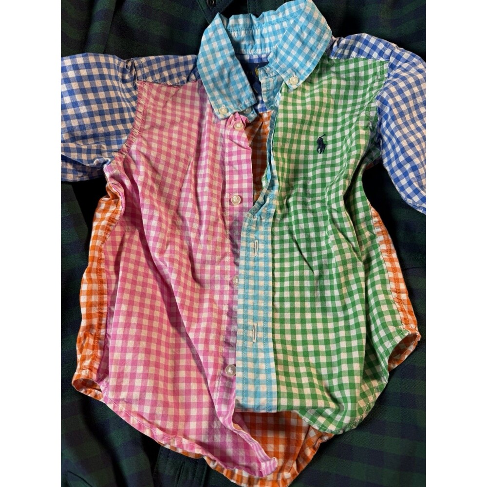 Ralph Lauren Boys 2/2T Multicolor Check Collared Button-Up Shirt Long Sleeve